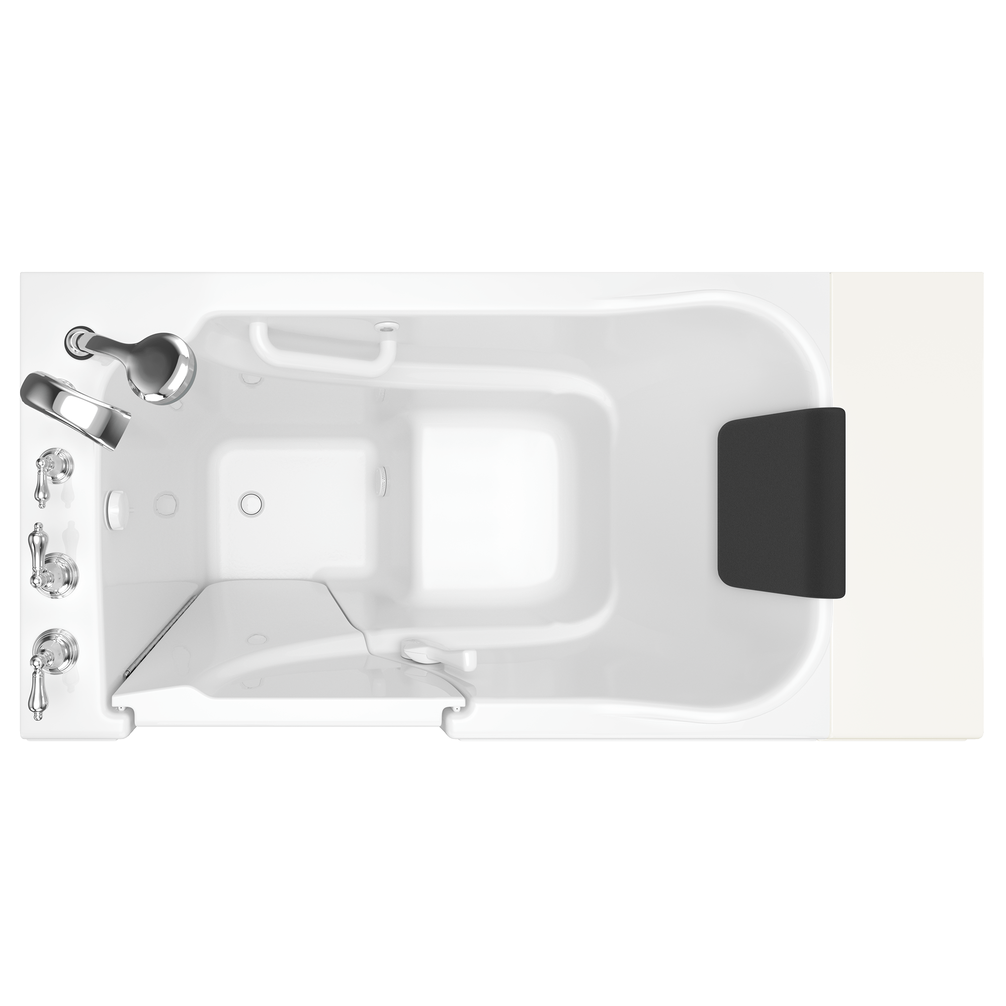 Gelcoat Premium Series 30 x 52  Inch Walk in Tub With Soaker System   Left Hand Drain With Faucet WIB WHITE